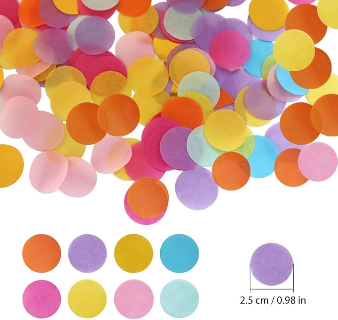 10000 Pieces 1 Inch Round Tissue Paper Confetti, 3.5 oz Multicolor Round Tissue - Image 3