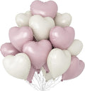 Baby Pink White Heart Balloons by Sowide