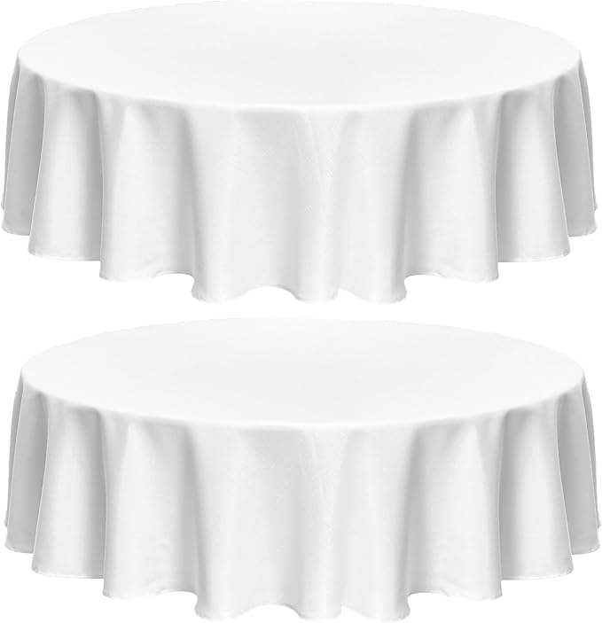 Fitable Faux Linen Round Tablecloths 60 Inches by Fitable