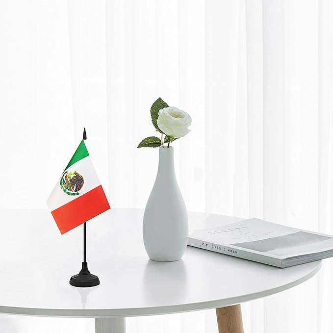 12 Pack Mexico Desk Flag Set, Mexican Table Office Flag, Small Miniature - Image 5