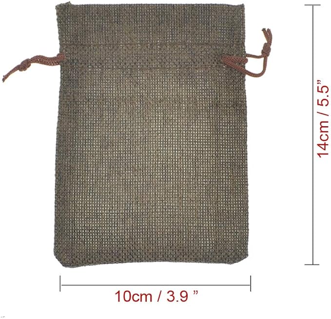 20pcs Burlap Drawstring Gift Bags, Natural Linen Jewelry Pouch - Image 8