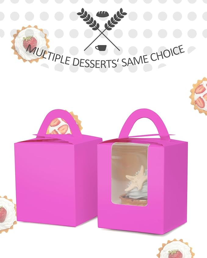 qiqee Roland Cupcake Boxes Individual Cupcake Holders Disposable 50pcs Single - Image 6
