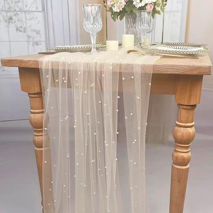 EHLDekol Pearl Table Cloth Elegant Polyester Table Runner - Image 4