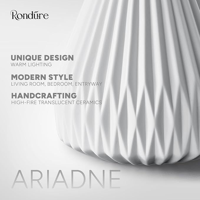 RONDURE 9.1" Modern Ceramic Table Lamp, Modern Bedside Lamps - Image 6