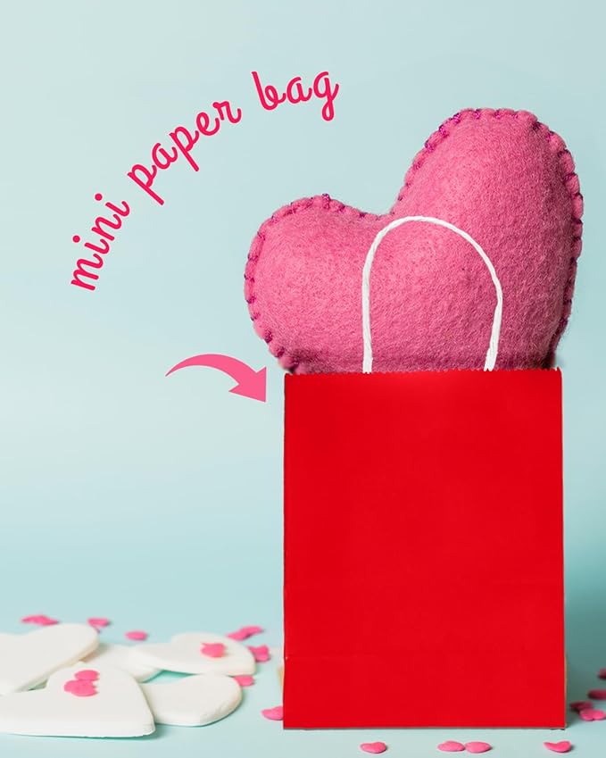Bakepacker 100 Pcs Red Mini Paper Gift Bags - Image 6