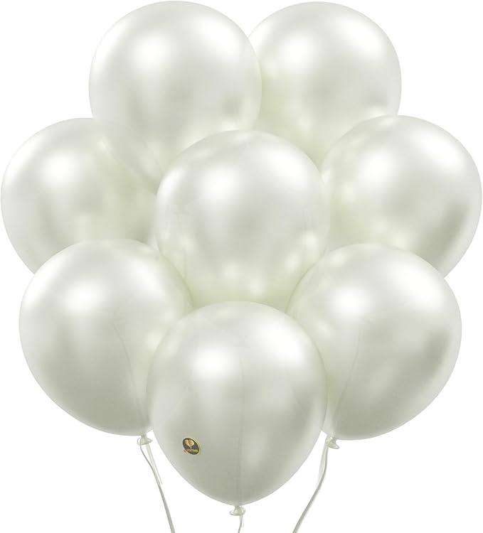 AFTERLOON® Biodegradable Balloons 24 pcs Pearlized White 10 Inch Pearl Color by AFTERLOON%C2%AE