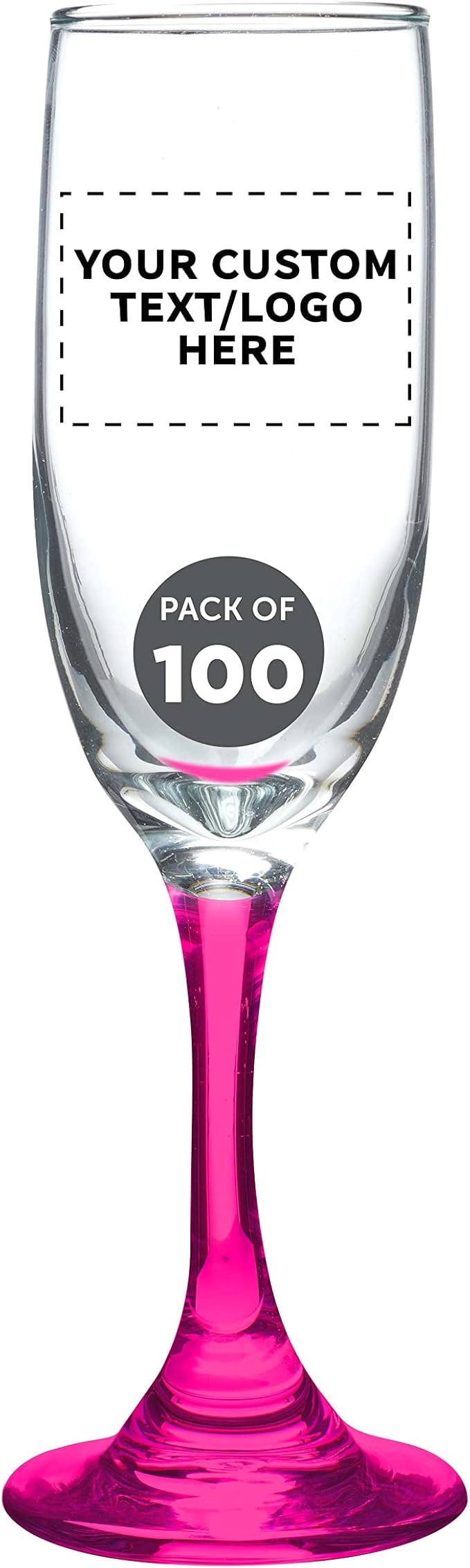 DISCOUNT PROMOS Custom Premiere Champagne Flutes 6.25 oz. Set of 100, by DISCOUNTPROMOS