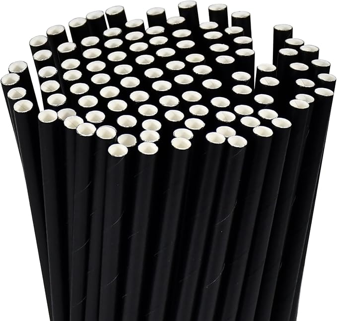Disposable Black Paper Drinking Straws - Image 4