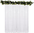 White Sequin Backdrop Curtain 10FTx10FT 1 Panel Glitter Background Drape by TCBESTO