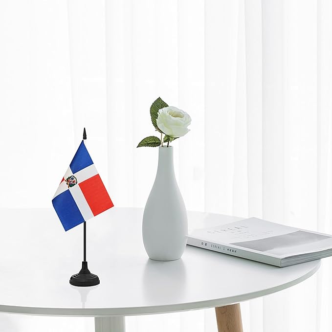 12 Pack Dominica Desk Flag Set, Dominican Table Office Flag, Small Miniature - Image 5