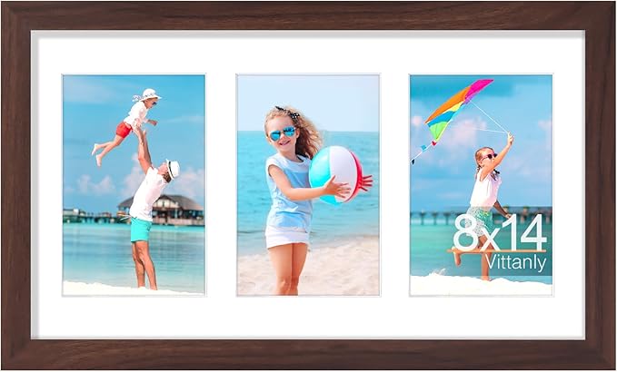 Vittanly 8x14 Picture Frames Collage, Displays 3Pcs 4x6 Pictures by Vittanly