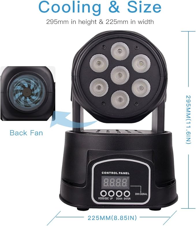 BETOPPER DJ Lights Moving Head, RGBW Mini Stage Lights Moving Head, DMX DJ - Image 4