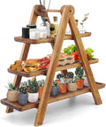 Manspdier Wood 3 Tier Serving Tray Three Tiered Serving Stand, Rectangle by Manspdier
