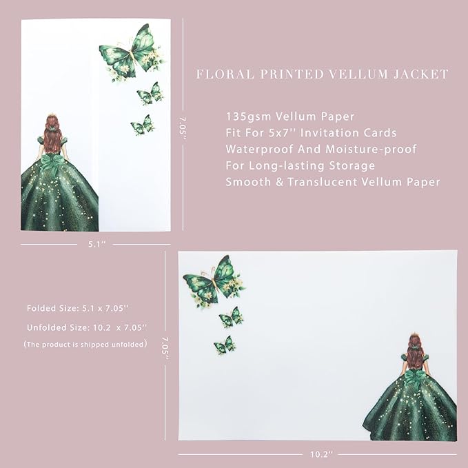 PONATIA 50 PCS Vellum Jackets for 5x7 Invitations - Image 4