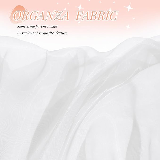 P Pothuiny Sheer Organza Fabric by The Yard, 3 Yards x 60 Inch Wide Bridal - Image 5