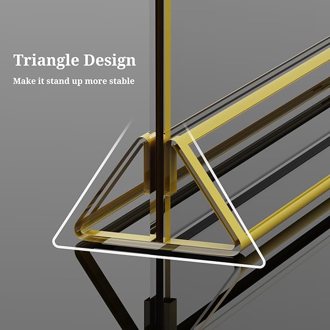 Clear Acrylic Sign Holder 6x 4 Horizontal Double Sided Gold Frame Display Stand - Image 4