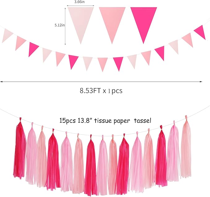 Rose Hot Pink Party Decorations - Image 3