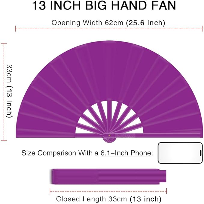 13" Large Folding Rave Fan - Image 5
