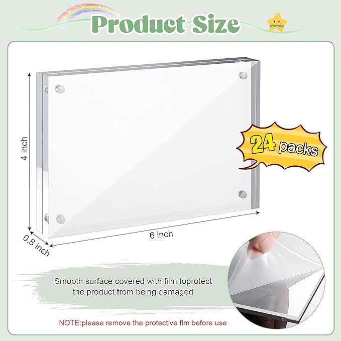 24 Pcs 4x6 Acrylic Picture Frames - Image 2