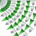 20M/65FT Green Silver Triangle Pennant Banner Flag Metallic Fabric Bunting by raqieden
