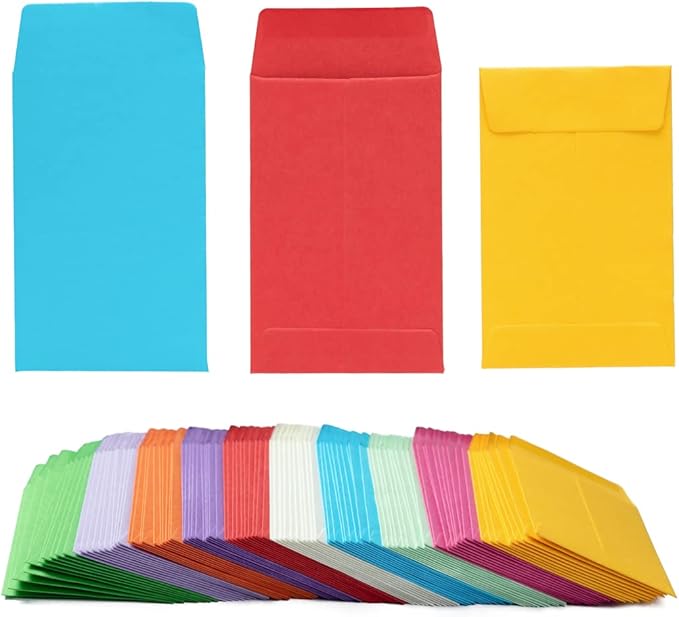 500 Pieces Colorful Small Coin Envelopes Self-Adhesive Seed Envelopes Mini by Homtable