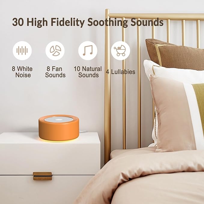 Nursery Lamp with Sound Machine, Mood Lighting, 7 Colors Night Light, 30 - Image 2