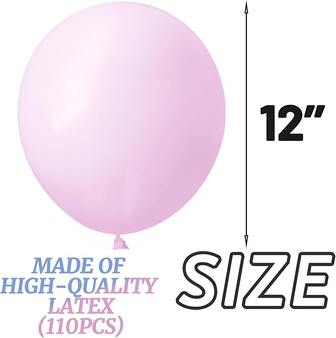 110pcs Pastel Pink Balloon 12 Inch, Pastel Pink Latex Balloons - Image 3