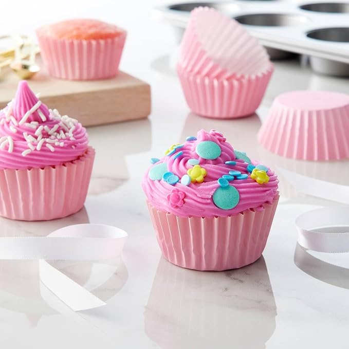 Caperci Grease-Resistant Standard Pink Cupcake Liners 150 Counts - Image 2