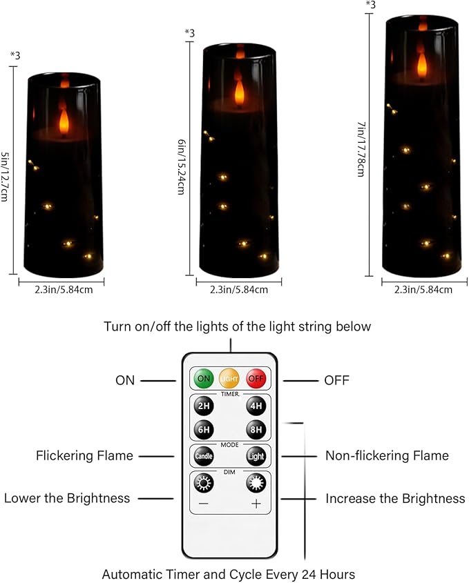 Flameless LED Candles with Timer 9 Pc Flickering Flameless Candles - Image 5
