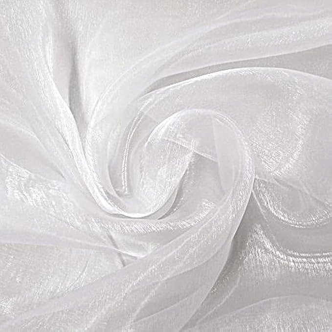 VDS White Organza Fabric, 10 Yards Continuous, 45” Wide, Wedding Party by VDS