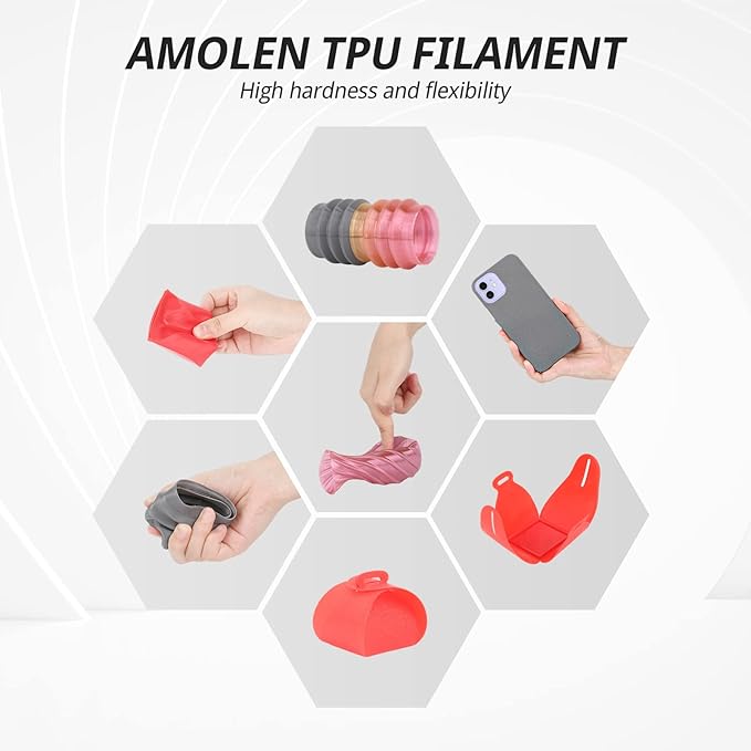 AMOLEN TPU 3D Printer Filament 1.75mm, Flexible Soft TPU 3D Printing Filament - Image 4