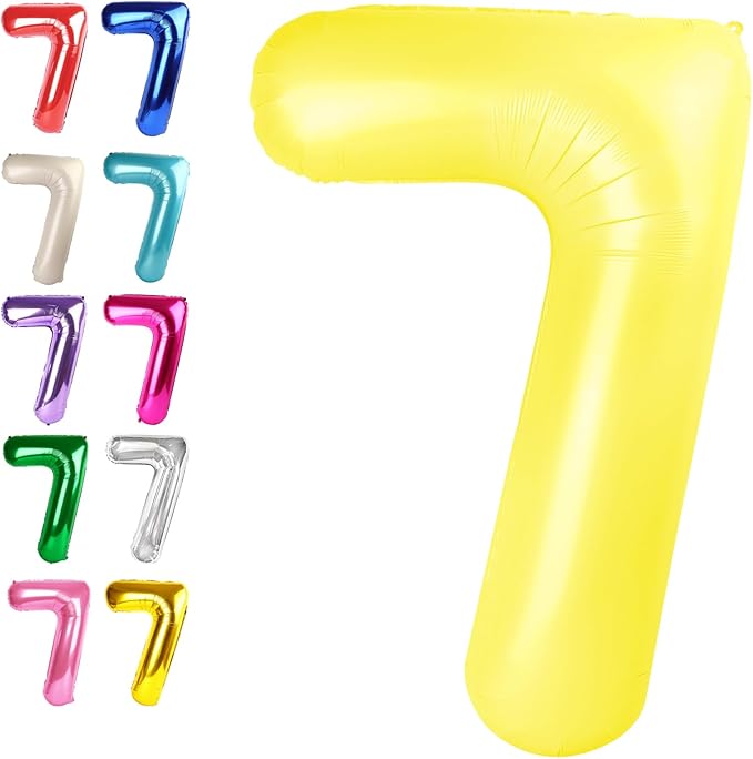 Number Balloon 7 Yellow Macaron by Upgesy
