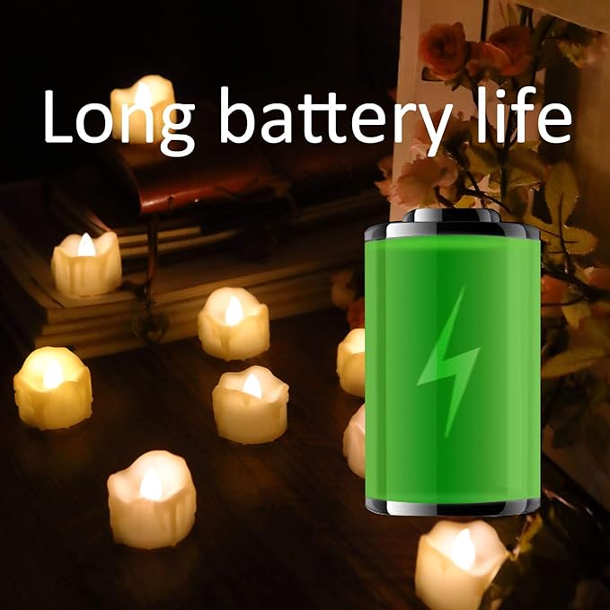 12 Battery Operated Flameless LED Tea Lights - Image 7