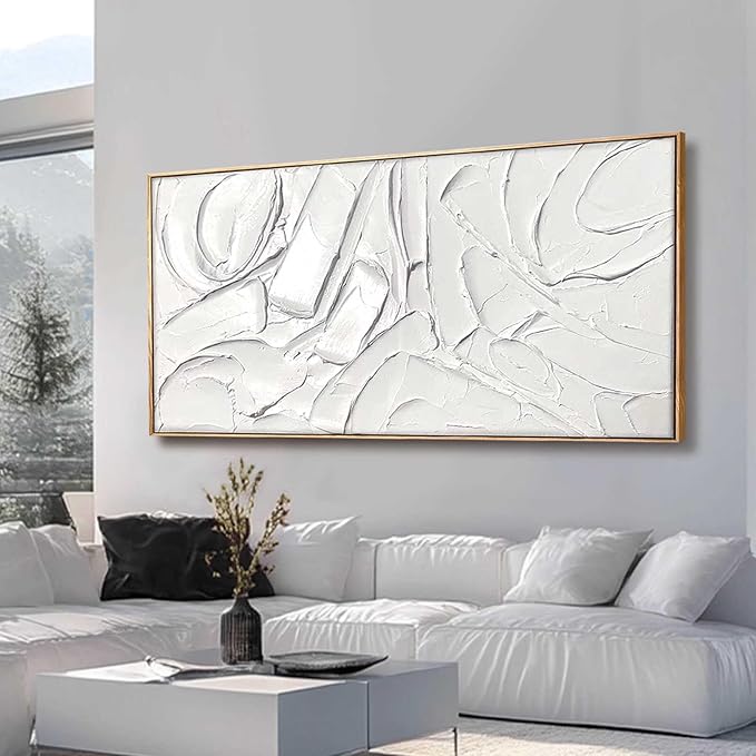 XIANSHOU Abstract Canvas Wall Art Simple Wall Pictures Textured Wall Decor by XIANSHOU