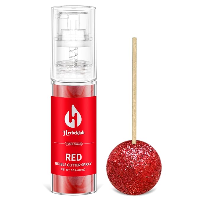 Red Edible Glitter Spray - 10g Edible Red Glitter by Herbeklab