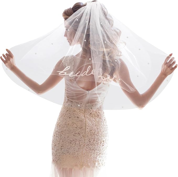 Bride To Be Embroidered Veil, Bride Veil - Image 2