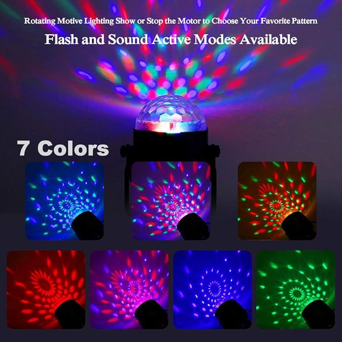 Party Disco Ball Dj Dance Lights Disco Strobe Rave Sound Activated Projector - Image 8