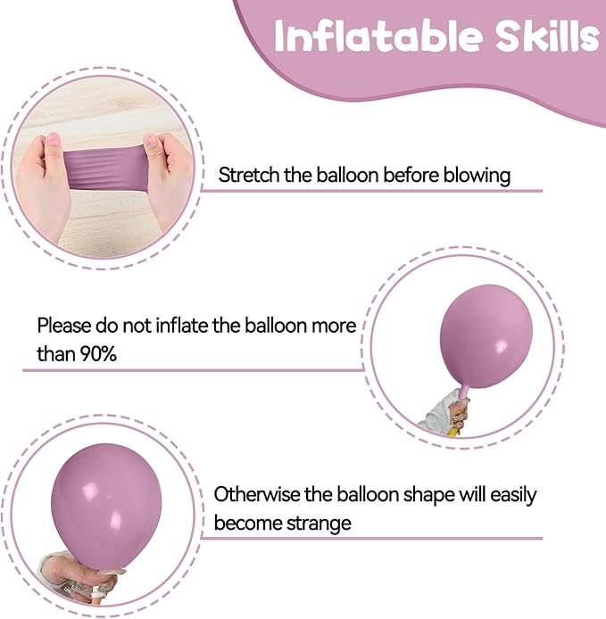 Purple and White Balloons, 12 Inch Pastel Purple Beige Cream White Clear Latex - Image 3