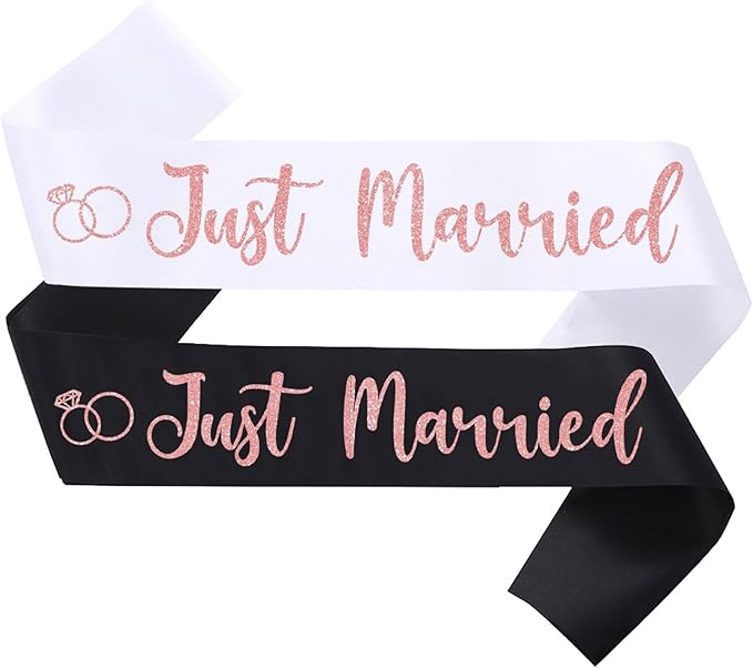 2 Pcs Bride to Be Sash and Groom to Be Sash Just Married Bachelorette Party by Unknown