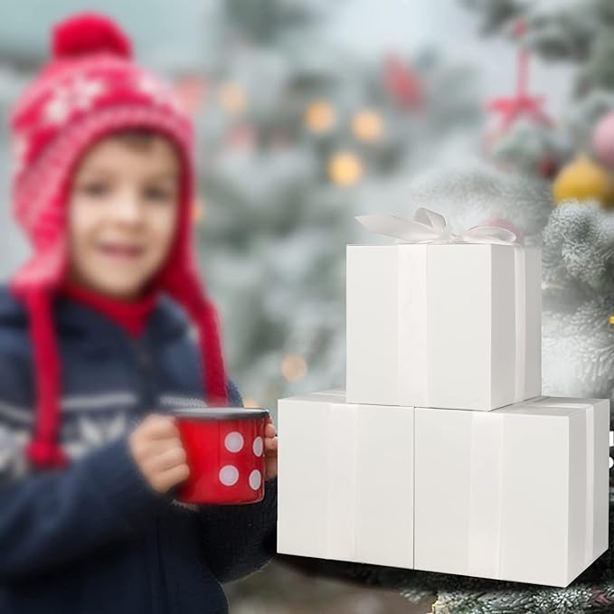 COTOPHER Small Gift Boxes 25 Pack 6x6x6 inches White Gift Boxes - Image 3