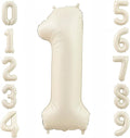 Cream 1 Balloon Number 40 Inch Cream White Number 1 Balloon Helium Mylar 1 by BBPOOL