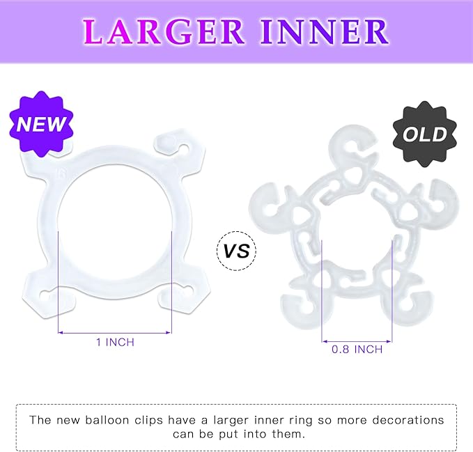 YALLOVE Balloon Clips, 150 Pack Balloon Quads - Image 3