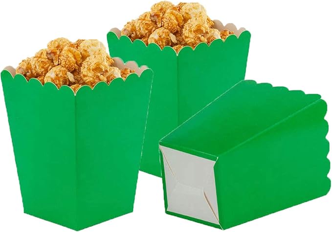 Green Popcorn Boxes Mini Paper Popcorn Box Cardboard Popcorn Container by AimtoHome