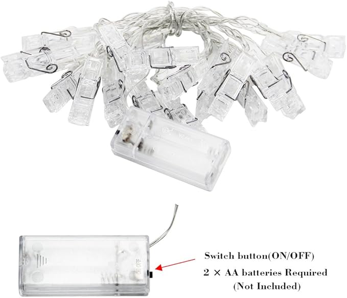 Twinkle Star 10ft 20 Photo Clip String Lights, Fairy Lights Battery Operated - Image 7