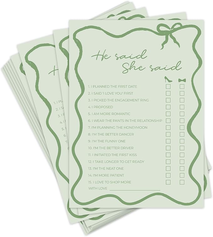 DEEKA 30 PCS Bridal Shower Games Card - Image 8