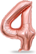 40 Inch Rose Gold Number 4 Balloon by Lingqiang
