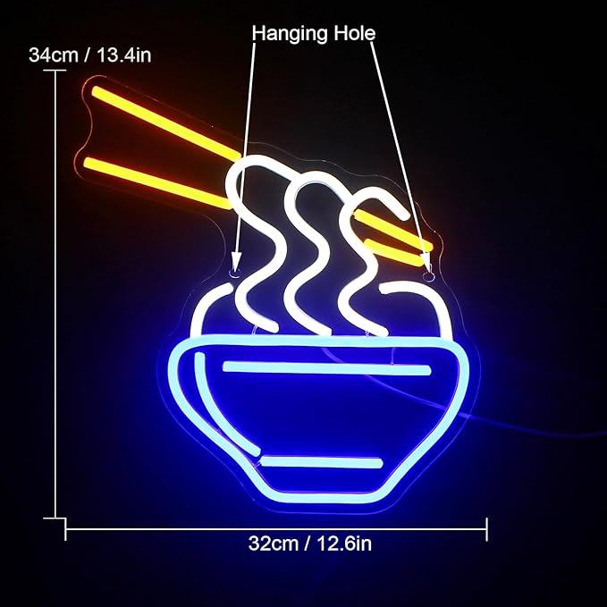 Ramen Neon Sign Blue Led Neon Lights - Image 2