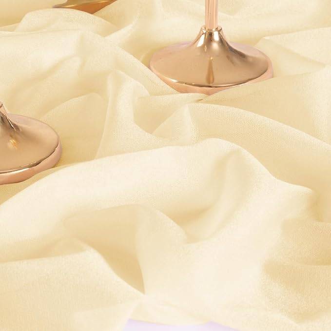 MLMW Wedding Arch Draping Fabric 2 Panels 29" x 20Ft Champagne Sheer Wedding - Image 4