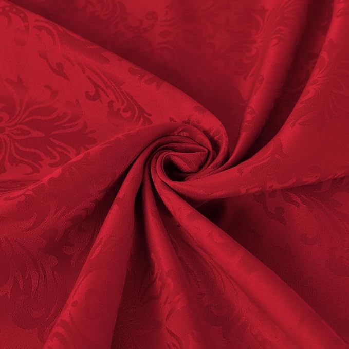 Christmas Red Jacquard Square Napkin, Damask Wrinkle Resistant Soft Polyester - Image 4