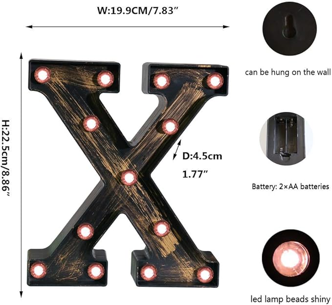 OYCBUZO Golden Black Led Marquee Letter - Image 5